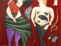 María José Romero, Cueca brava, óleo sobre tela, 120 x 100  cm., 2024